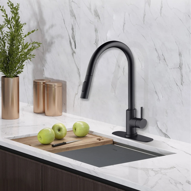 NOVEL Pull Down Touch Kitchen Faucet, Matte Black