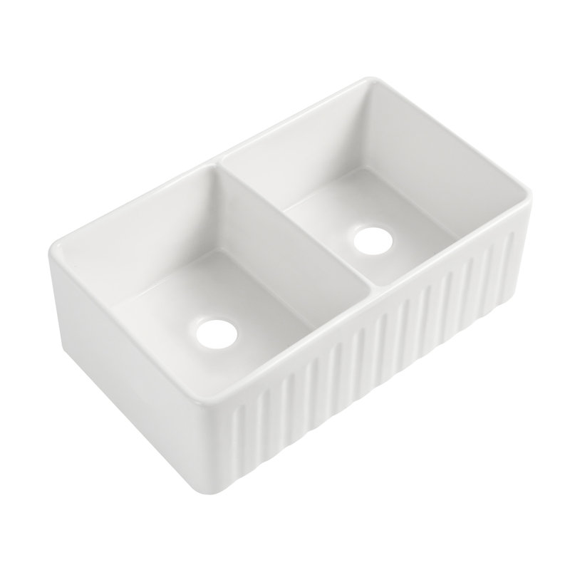 Évier de cuisine à double cuve 33 po x 20 po - chaleur, égratignure rouille profonde avec grille et bol à crépine
