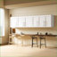 Armoires, rangement mural empilable avec tablettes mobiles, P 15,75 po x l 35,43 po x H 19,69 po | Blanc cassé | Minimaliste