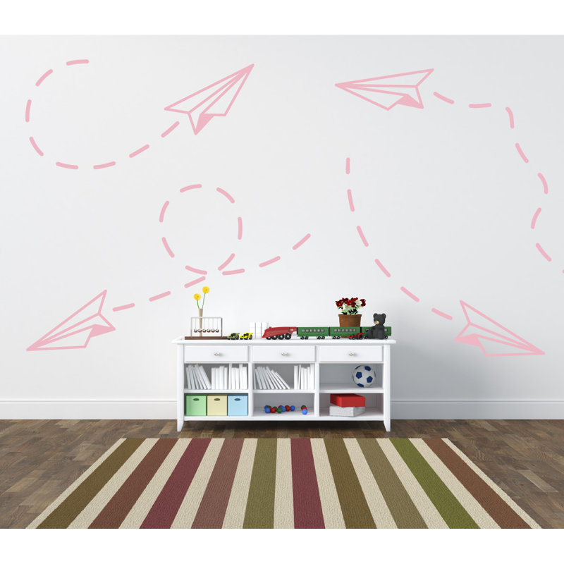 Adhésif décoratif papier avion, Rose œillet, H 30 po x l 33 po x P 0,01 po
