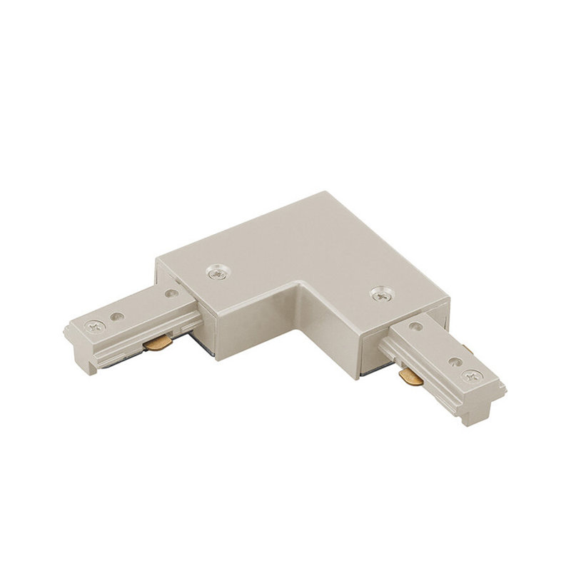 Connecteur en l à gauche métallique, Nickel brossé, Série Lightolier