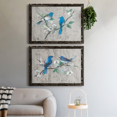 Song of Spring I - ensemble de 2 peintures sur toile encadrées