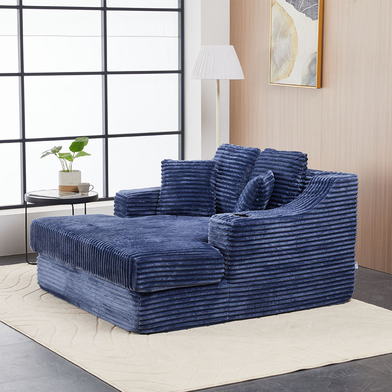 2 Seater Corduroy Sofa, Blue