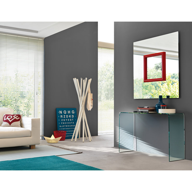 Belk Wall Mirror, Red, 110 cm H x 110 cm W x 5 cm D