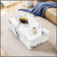 Table basse moderne en panneau de fibres à densité moyenne avec motif en marbre réaliste - Design élégant, durable et polyvalent pour n'importe quelle pièce