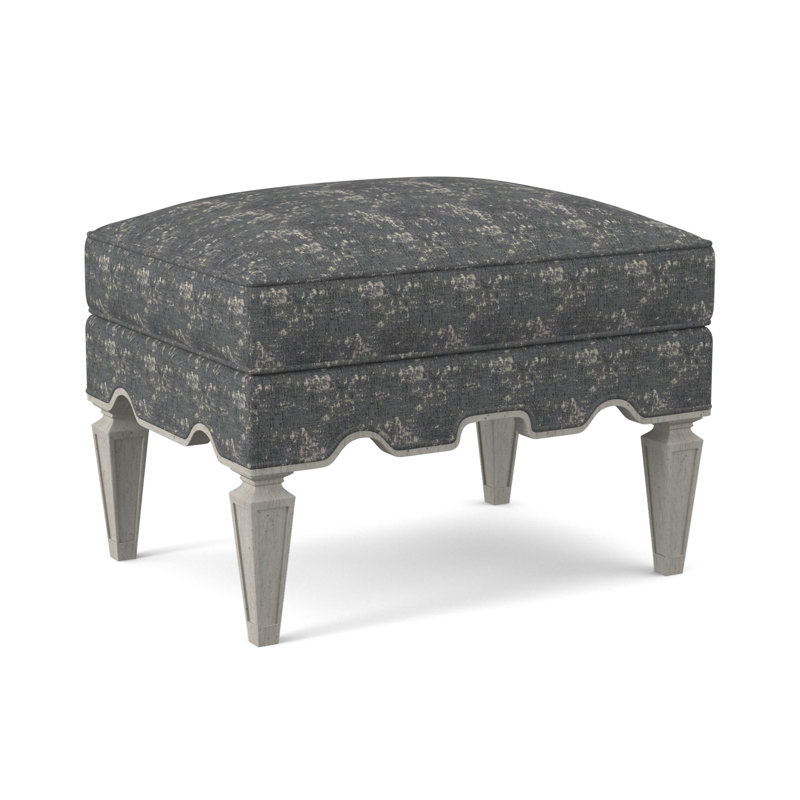 Palm Ottoman, Bisque, Elise Harbor 100% Polyester