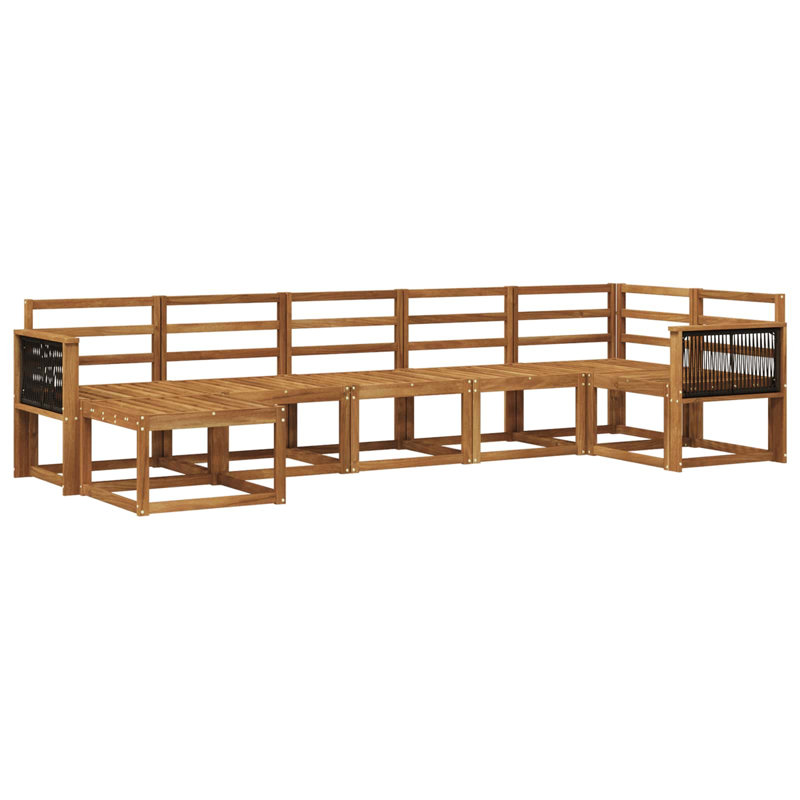 306cm Wide Patio Sectional, Natural/Black