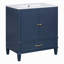 Meuble-lavabo 30 po avec lavabo style rétro, espace de rangement multifonctionnel, tablette de porte, porte à fermeture douce, bleu
