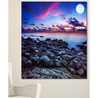 « full moon fantastique seascape », reproduction de photo sur toile tendue
