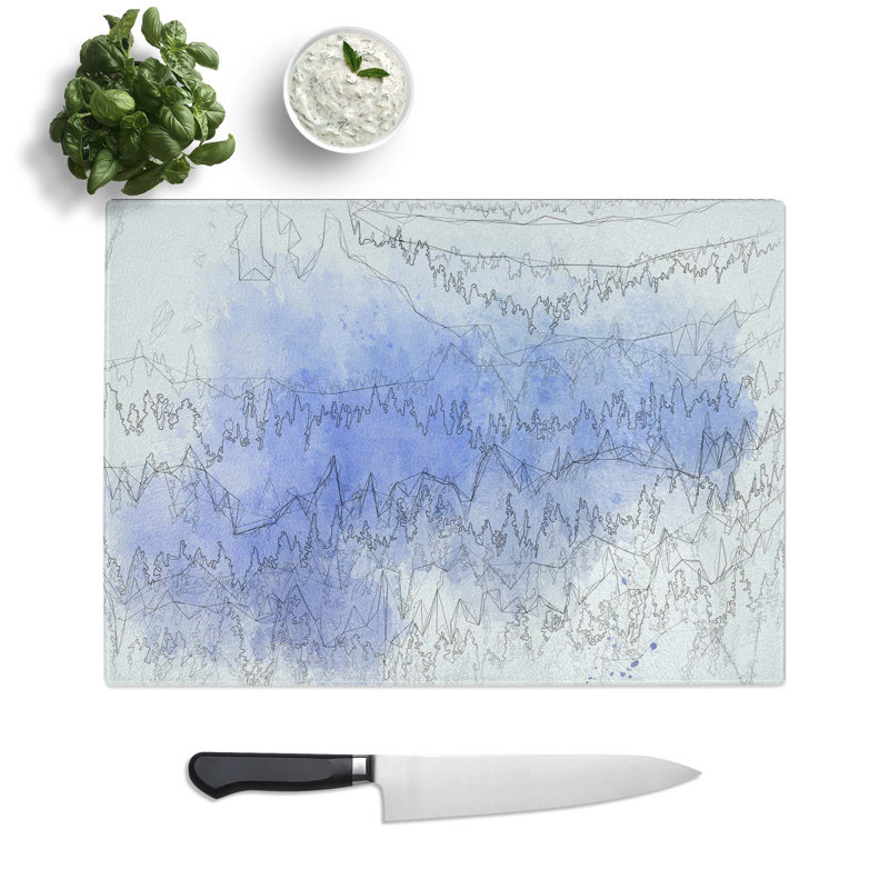 Glass Lilac Forest in Abstract Chopping Board, 39 cm W x 28.5 cm L