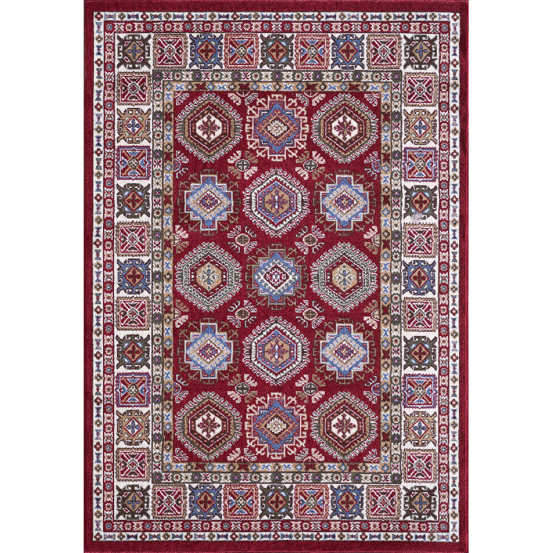 Tapis rouge à motif oriental Wisconsin, Rectangle 2 pi 6 po x 4 pi 9 po