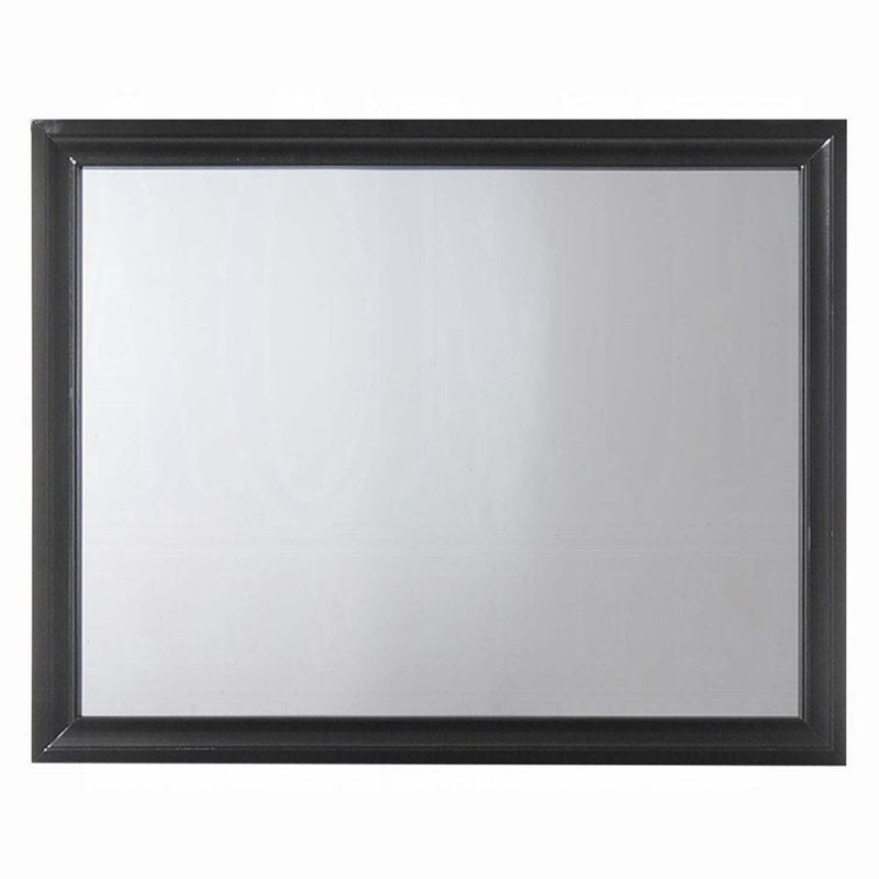 Naima 47"x36" Mirror, Black Finish, Black