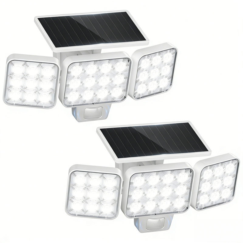 Solar Lights Outdoor Motion Sensor, 3500lm Bright Solar Flood Lights Outdoor, Adjustable & Upgrade Glass Panel, Wireless Led Solar Powered Security Spot Lights