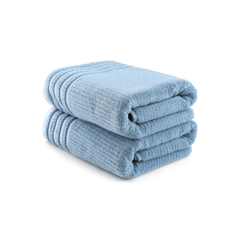 Ensemble de serviettes de bain luxueuses en micro-coton (2 pièces), 29,5 x 59,1 pouces | Ultra-absorbant, 450 g / m², lavable en machine à 104 ° F | Couleur bleu doux, parfait pour un spa à domicile et un usage quotidien, séchage rapide et durabilité