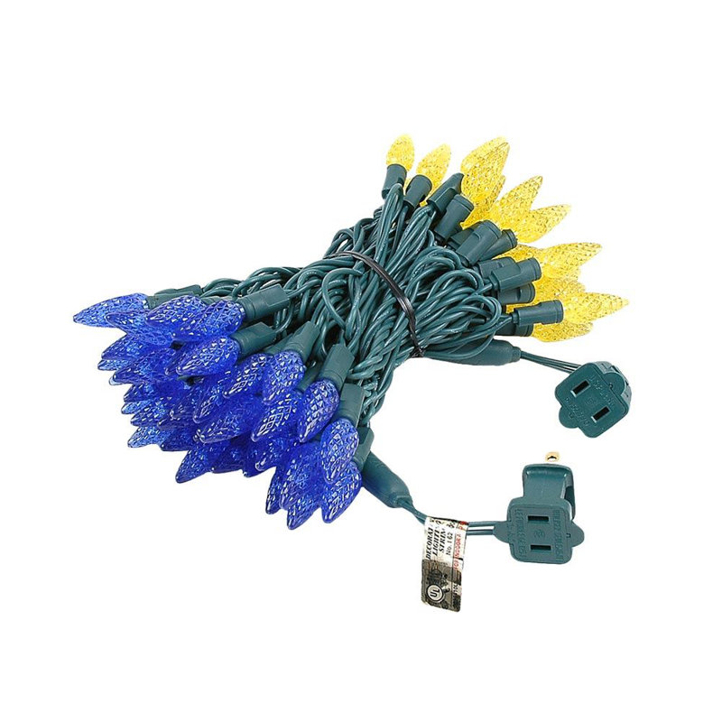 Guirlande lumineuse 70 lumières, Bleu / Jaune