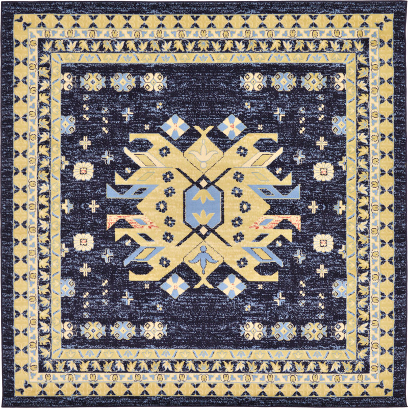 Eesi Geometric Indoor Rug, Square 7'10"