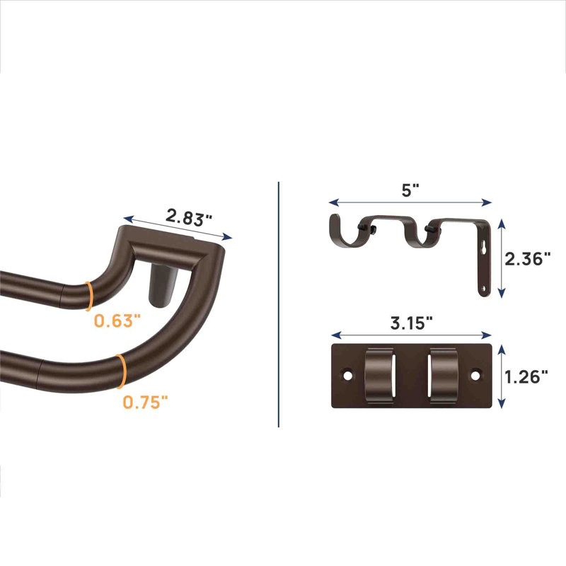 Iron 129 in. Overall Width, Bronze