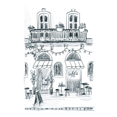 " Italian Street Sketch II " by June Erica Vess