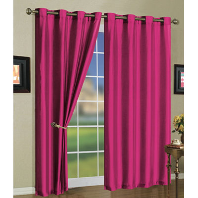 Solid Semi-Sheer Grommet Curtain Panels