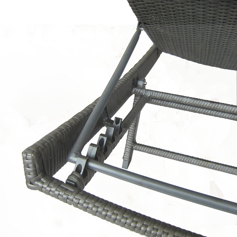 PE WICKER CHAISE, Gray, 2
