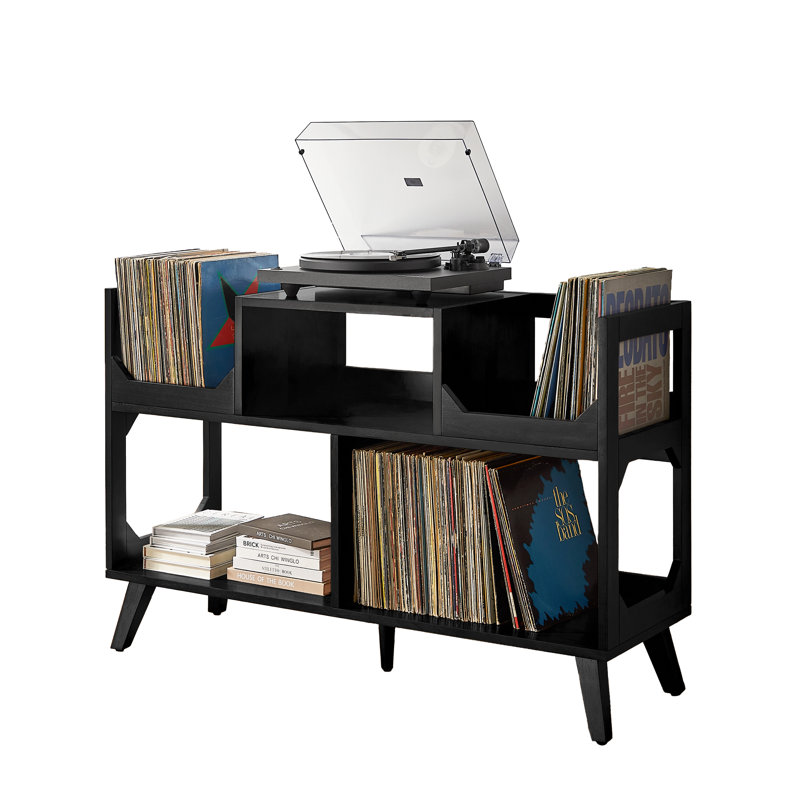 Grande console de rangement pour disques Bailey, Noir