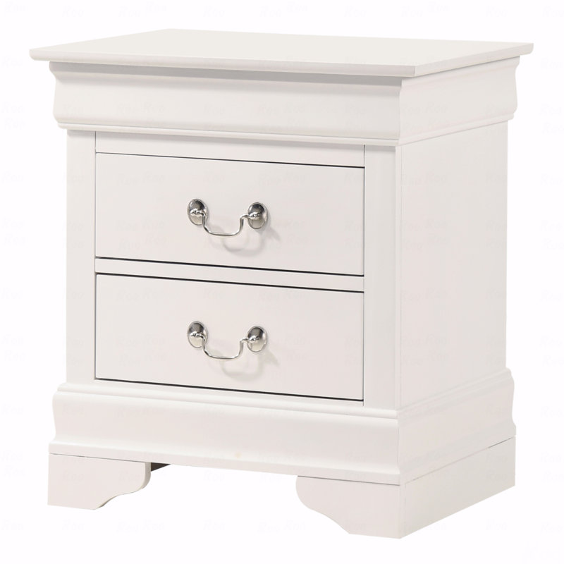 Traditional Nightstand, White