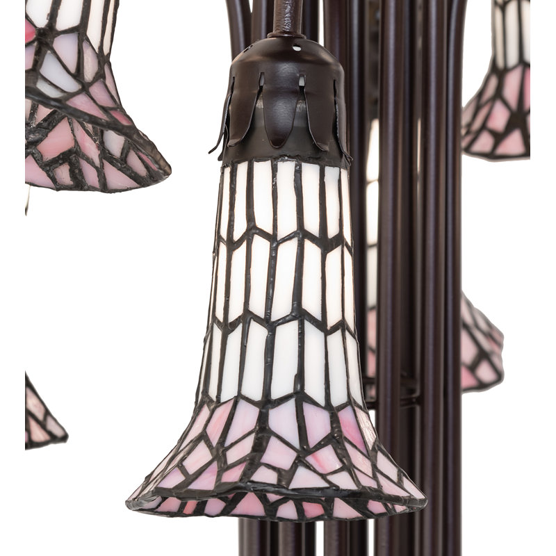 Bueche Floor Lamp, White/Pink