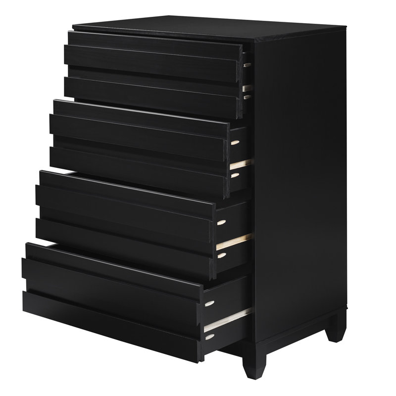 Commode 4 tiroirs Alsey, Noir