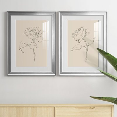 " Floral Contour Study I " 2 - Pieces