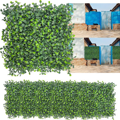 Artificial Grass Wall Backdrop,10"X 10"(16P) Boxwood Faux Green ...