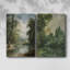 Toile tendue avec châssis rétro Vintage Landscape CXCV III