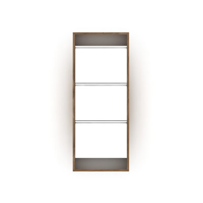 Rangement à chaussures à 3 niveaux en bois de noyer pour un rangement bien organisé avec un sous-sol organisé