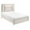 Lit de luxe grand avec tête de lit tapissier en chenille et lumières à DEL, élément or blanc antique, éclairage moderne en bois, tactile,
