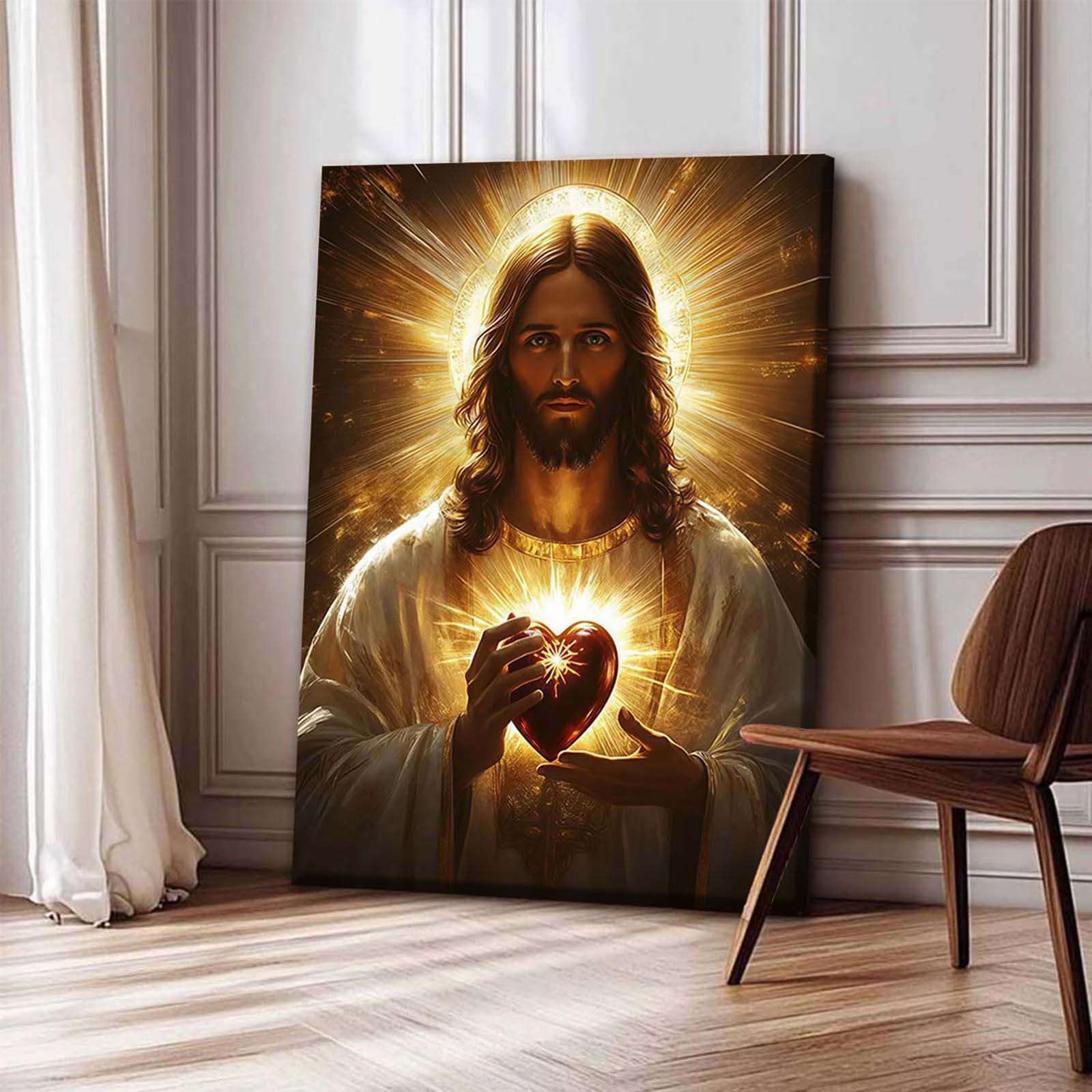 Astoria Grand Jesus Sacred Heart Canvas Wall Art, Inspirational ...