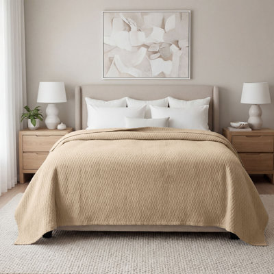 Blue Nile Mills Elias Breathable Diamond Weave All Season Cotton Thermal Blanket