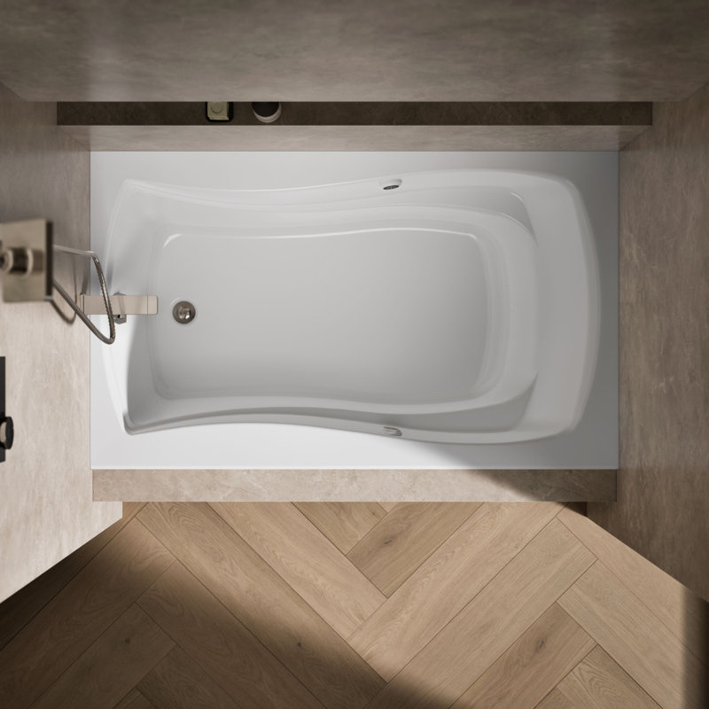 Mariposa 60" x 36" Air Acrylic Bathtub, Blanc, Gauche