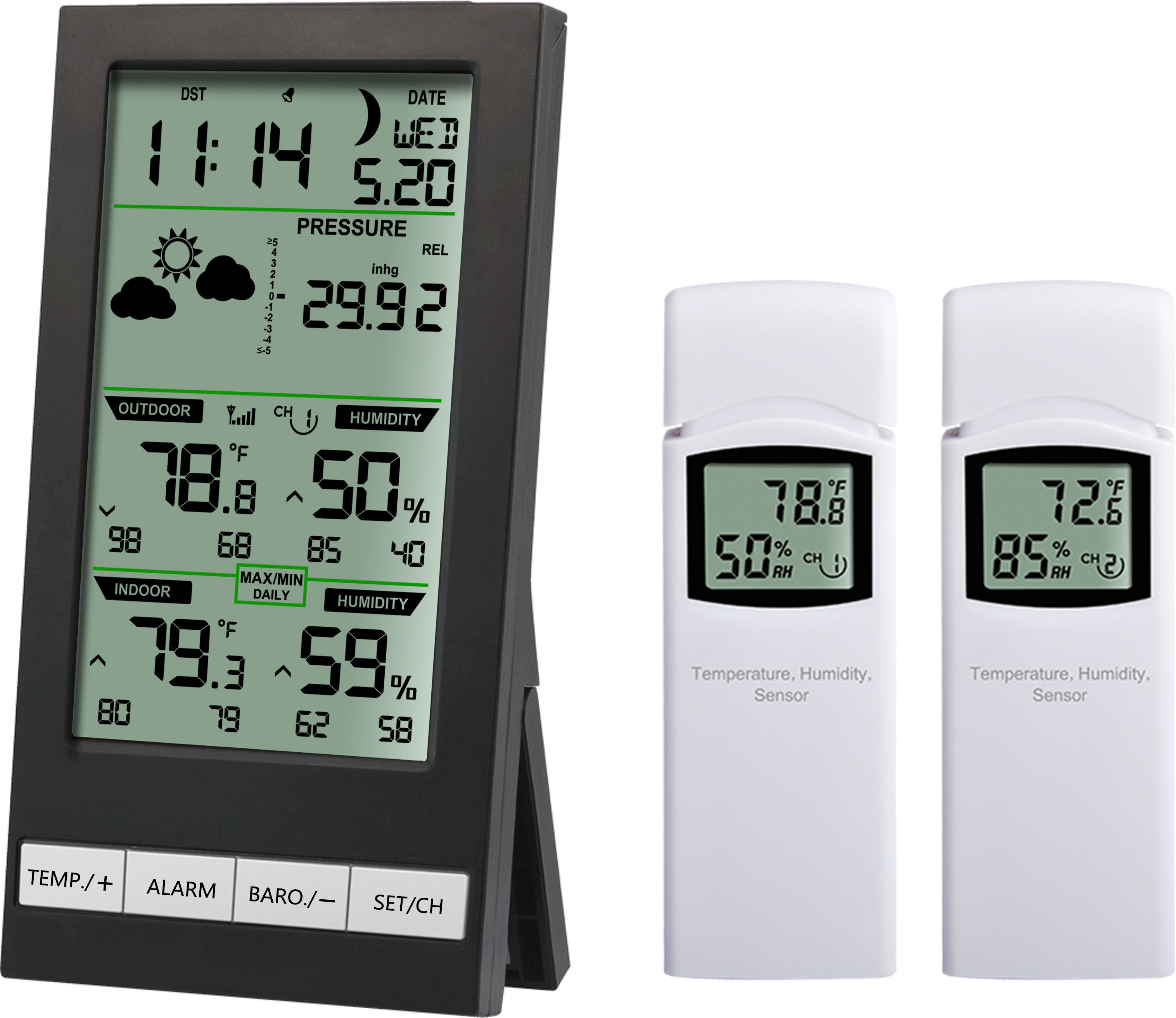 All In One Indoor Outdoor Thermometer Household Weather Station Barometer