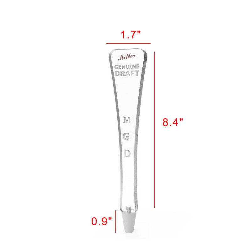 Fixturedisplays® Clear Acrylic Beer Tap Handle Draft Pub Style Miller Genuin Draft MGD 14102