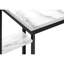 Table pour chambre à coucher - blanc avec tablette en métal, métal, décor