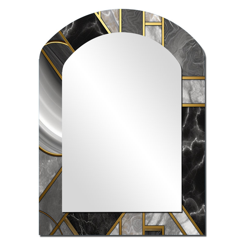 Natoas - Miroir abstrait en métal, 34 po x 25 po