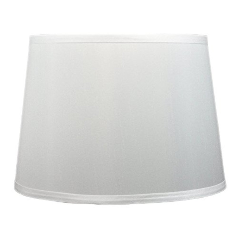 Abat-jour tambour en soie / shantung (araignée), Blanc cassé, H 10 po x l 14 po x P 12 po