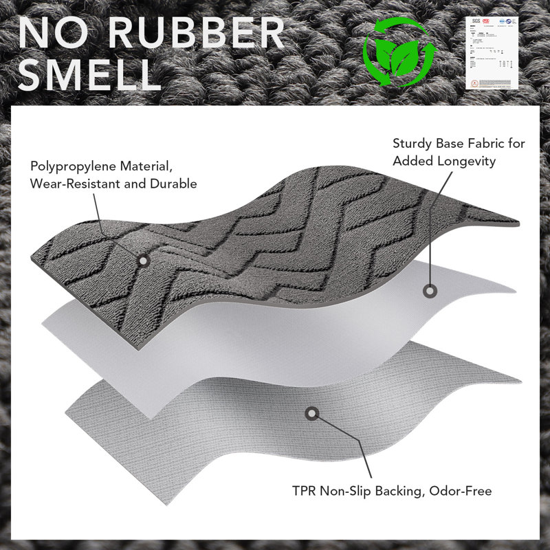 Dirt Trapper Non Slip Backing Washable Door Mat, 31.5*20, grey