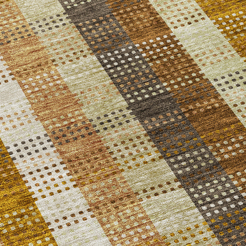 Wheat Synthetic Rectangular Non-Slip Washable Rug 2'6" x 3'10"