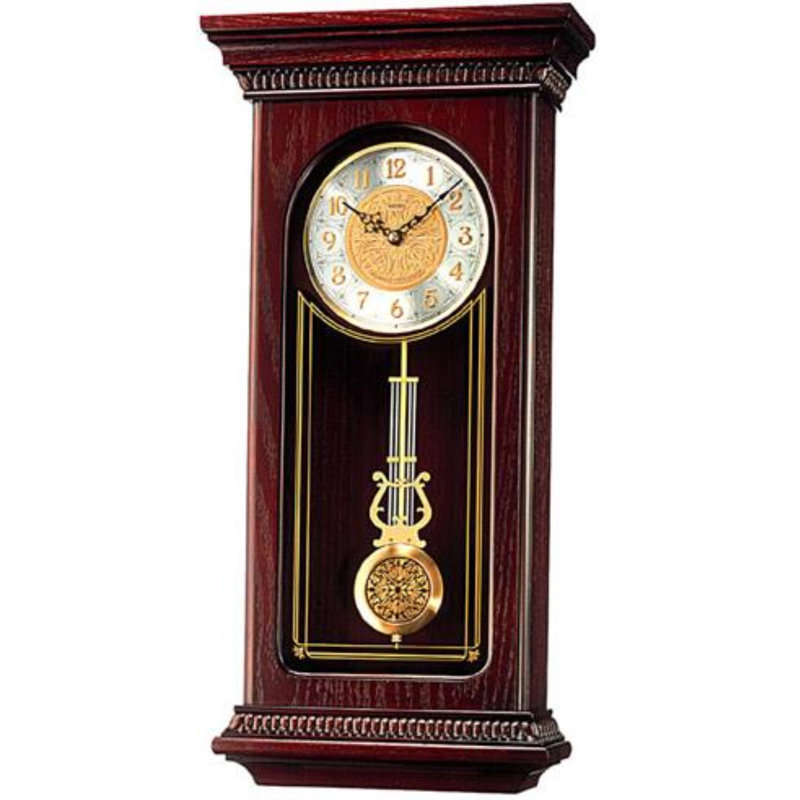 QXH008BLH Pendulum Wall Clock, Brown