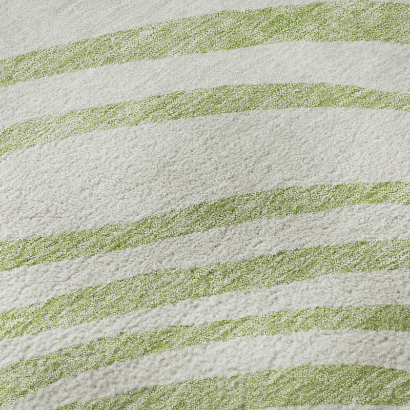 Premium Machine Washable Prisco Green Rug, Rectangle 1'8" x 2'6"