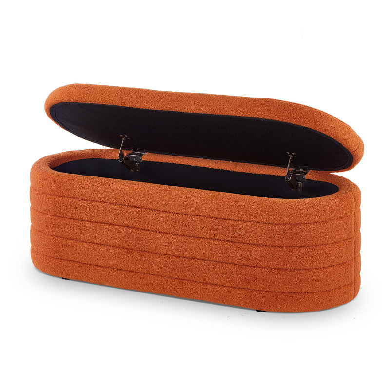 Banc de rangement avec repose-pieds Skandar, Rose