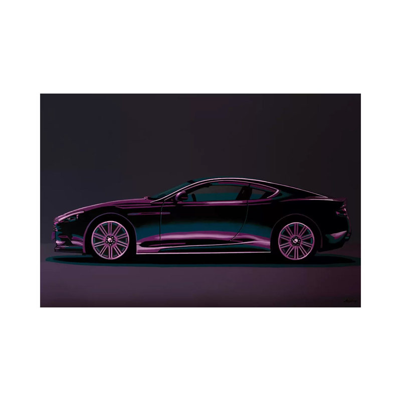 «Aston Martin DBS V12 2007» par Paul Meijering, reproduction d'art sur toile tendue, H 8 po x l 12 po x P 0,75 po