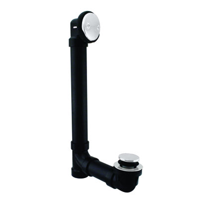 1-1/2" x 12" Sch. 40 ABS-Toe Bathtub Leg Drain with Two-Hole Overflow