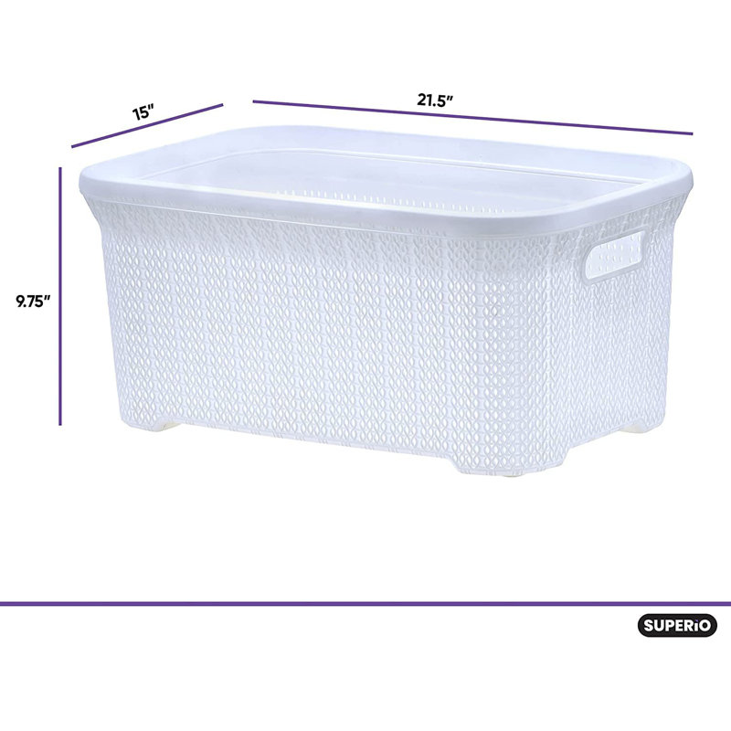 Panier à linge en tricot, Blanc
