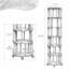 Bibliothèque rotative à 6 niveaux, tour en bois massif avec roulettes pour petits espaces et rangement en coin-1497826846